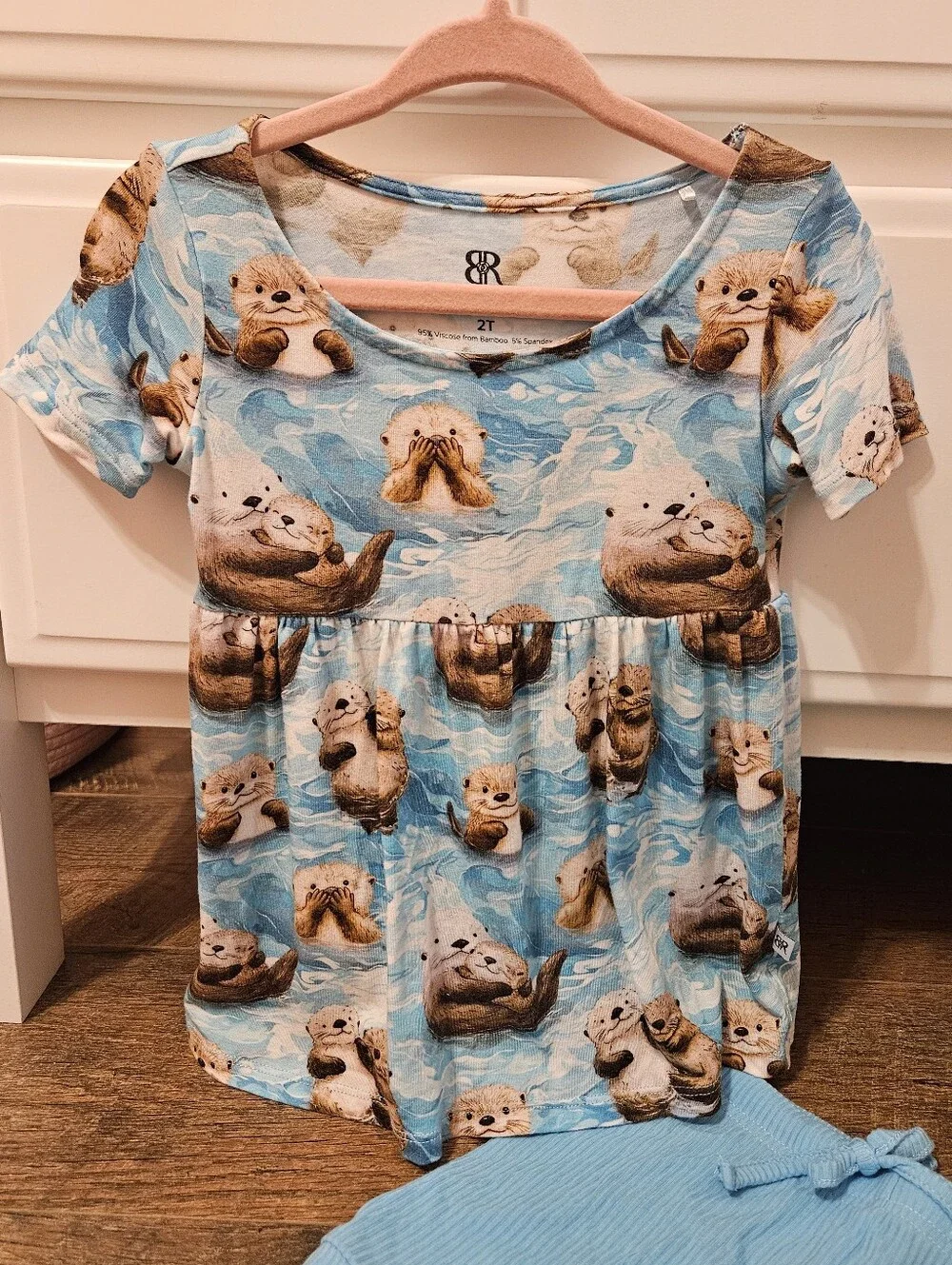 Bums & Roses Otter Print Tunic And Shorts- Size 2T